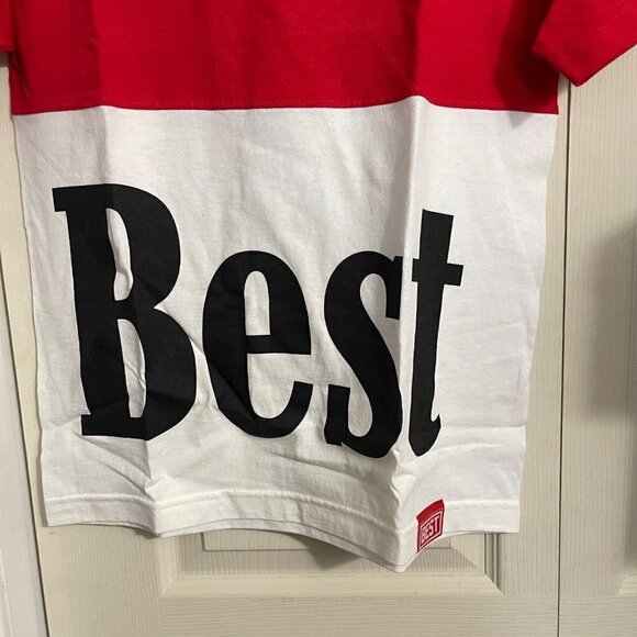 Breezy Excursion Mens NWOT Red White Colorblock Best Short Sleeve TShirt Small - Picture 3 of 6